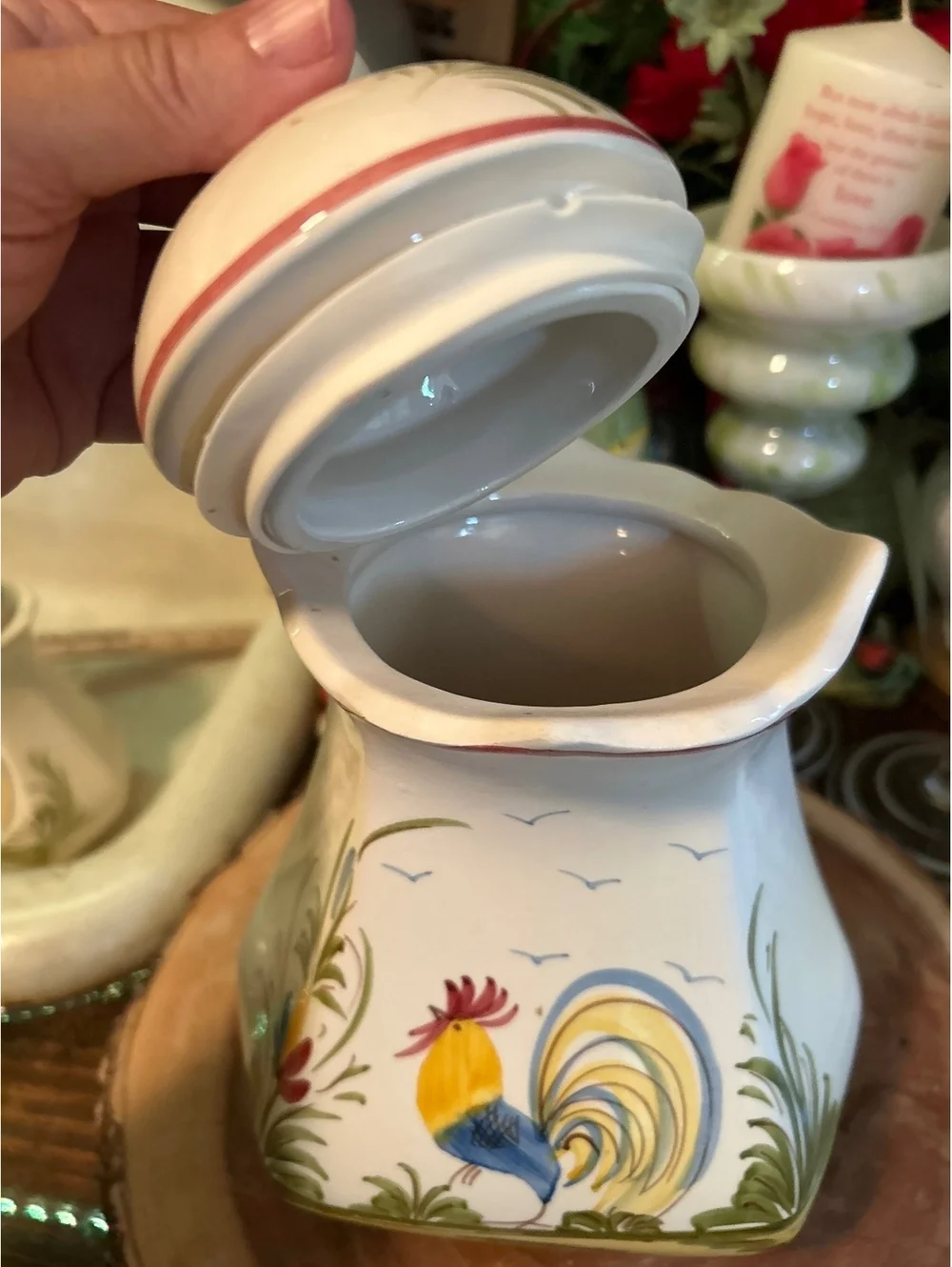 Vintage J. Willfred Ceramic Rooster Cookie Jar Made in Portugal